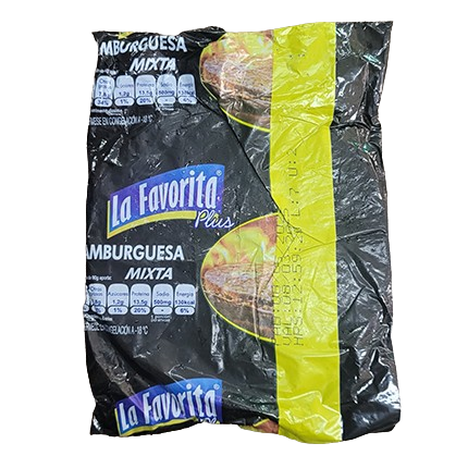 Hamburguesa mixta de res y pollo, 90g